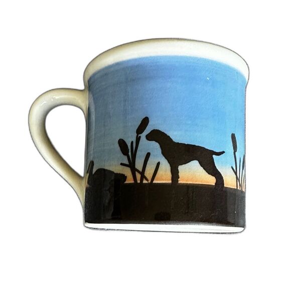 RARE Vintage Hartstone Pottery Coffee Mug w/ Dog & Duck Silhouette - Picture 1 of 9